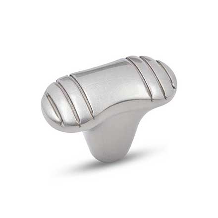 RK International [CK-783-P] Solid Brass Cabinet Knob - Ridge Series  - Large - Satin Nickel Finish - 1 1/2" L