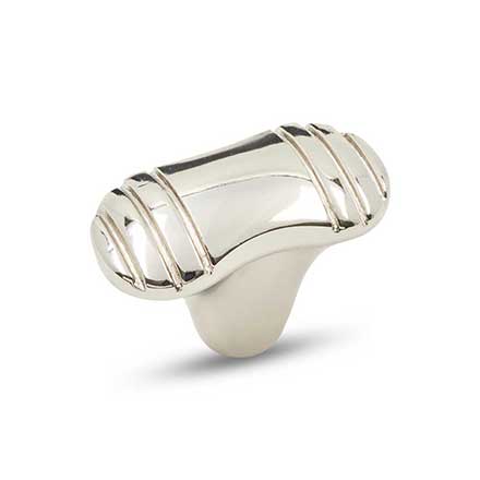 RK International [CK-783-PN] Solid Brass Cabinet Knob - Ridge Series - Large - Polished Nickel Finish - 1 1/2" L