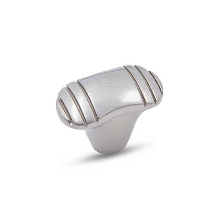 RK International [CK-784-P] Solid Brass Cabinet Knob - Ridge Series - Small - Satin Nickel Finish - 1 1/4" L