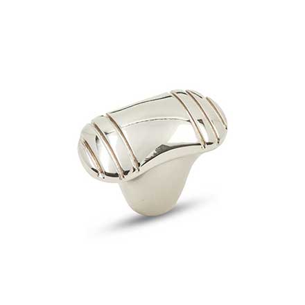 RK International [CK-784-PN] Solid Brass Cabinet Knob - Ridge Series - Small - Polished Nickel Finish - 1 1/4" L