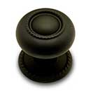 RK International [CK-1212-BL] Solid Brass Cabinet Knob - Large Rope w/ Detachable Back Plate - Black Finish - 1 1/2" Dia.