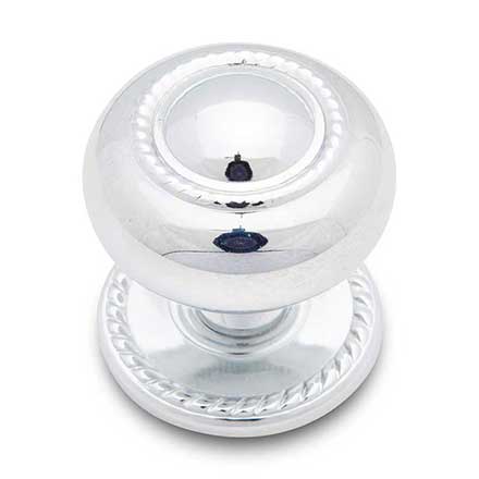 RK International [CK-1212-C] Solid Brass Cabinet Knob - Large Rope w/ Detachable Back Plate - Polished Chrome Finish - 1 1/2" Dia.