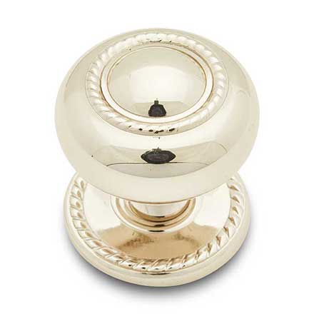 RK International [CK-1212-PN] Solid Brass Cabinet Knob - Large Rope w/ Detachable Back Plate - Polished Nickel Finish - 1 1/2" Dia.