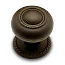 RK International [CK-1212-RB] Solid Brass Cabinet Knob - Large Rope w/ Detachable Back Plate - Oil Rubbed Bronze Finish - 1 1/2" Dia.