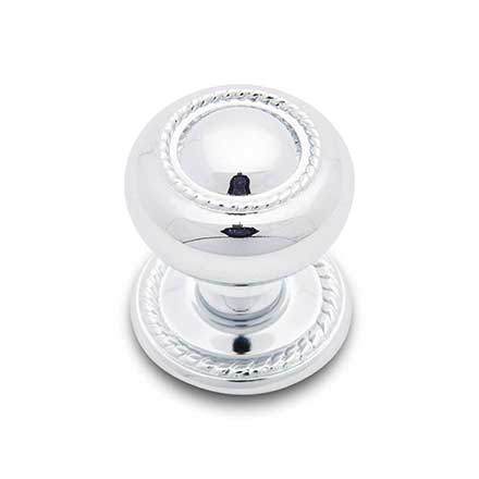 RK International [CK-1213-C] Solid Brass Cabinet Knob - Small Rope w/ Detachable Back Plate - Polished Chrome Finish - 1 1/4" Dia.