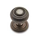 RK International [CK-1213-DN] Solid Brass Cabinet Knob - Small Rope w/ Detachable Back Plate - Distressed Nickel Finish - 1 1/4" Dia.