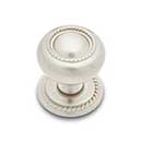 RK International [CK-1213-P] Solid Brass Cabinet Knob - Small Rope w/ Detachable Back Plate - Satin Nickel Finish - 1 1/4" Dia.