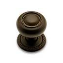 RK International [CK-1213-RB] Solid Brass Cabinet Knob - Small Rope w/ Detachable Back Plate - Oil Rubbed Bronze Finish - 1 1/4" Dia.