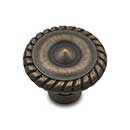 RK International [CK-1215-AE] Solid Brass Cabinet Knob - Rope Edge - Antique English Finish - 1 1/4" Dia.