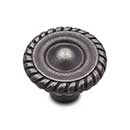 RK International [CK-1215-DN] Solid Brass Cabinet Knob - Rope Edge - Distressed Nickel Finish - 1 1/4" Dia.