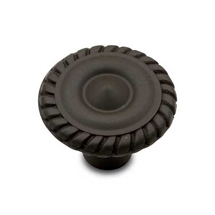 RK International [CK-1215-RB] Solid Brass Cabinet Knob - Rope Edge - Oil Rubbed Bronze Finish - 1 1/4&quot; Dia.