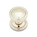 RK International [CK-1217-PN] Solid Brass Cabinet Knob - Flat Rope w/ Detachable Back Plate - Polished Nickel Finish - 1 1/4" Dia.