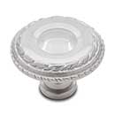 RK International [CK-705-P] Solid Brass Cabinet Knob - Large Double Roped Edge - Satin Nickel Finish - 1 1/2&quot; Dia.