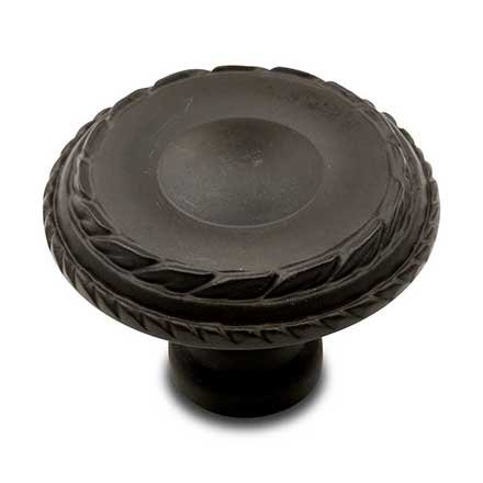 RK International [CK-705-RB] Solid Brass Cabinet Knob - Large Double Roped Edge - Oil Rubbed Bronze Finish - 1 1/2&quot; Dia.
