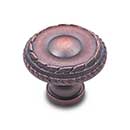 RK International [CK-706-DC] Solid Brass Cabinet Knob - Small Double Roped Edge - Distressed Copper Finish - 1 1/4" Dia.