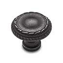 RK International [CK-706-DN] Solid Brass Cabinet Knob - Small Double Roped Edge - Distressed Nickel Finish - 1 1/4&quot; Dia.