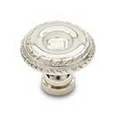RK International [CK-706-PN] Solid Brass Cabinet Knob - Small Double Roped Edge - Polished Nickel Finish - 1 1/4" Dia.