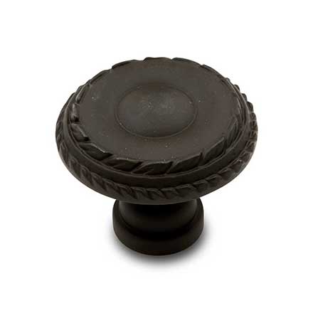 RK International [CK-706-RB] Solid Brass Cabinet Knob - Small Double Roped Edge - Oil Rubbed Bronze Finish - 1 1/4" Dia.