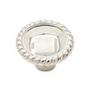 RK International [CK-9313-PN] Solid Brass Cabinet Knob - Round w/ Rope Edge - Polished Nickel Finish - 1 1/4&quot; Dia.