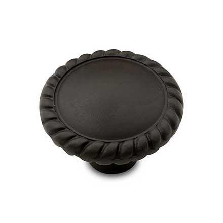 RK International [CK-9313-RB] Solid Brass Cabinet Knob - Round w/ Rope Edge - Oil Rubbed Bronze Finish - 1 1/4" Dia.
