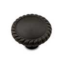 RK International [CK-9313-RB] Solid Brass Cabinet Knob - Round w/ Rope Edge - Oil Rubbed Bronze Finish - 1 1/4&quot; Dia.