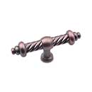 RK International [CK-701-DC] Solid Brass Cabinet Knob - Large Twisted - Distressed Copper Finish - 3 3/4" L