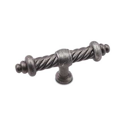 RK International [CK-701-DN] Solid Brass Cabinet Knob - Large Twisted - Distressed Nickel Finish - 3 3/4" L
