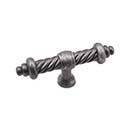 RK International [CK-701-DN] Solid Brass Cabinet Knob - Large Twisted - Distressed Nickel Finish - 3 3/4" L