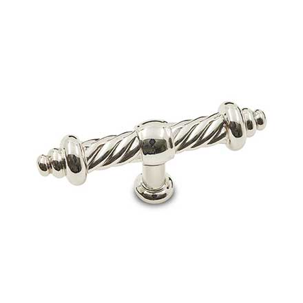 RK International [CK-701-PN] Solid Brass Cabinet Knob - Large Twisted - Polished Nickel Finish - 3 3/4" L