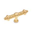 RK International [CK-701-SB] Solid Brass Cabinet Knob - Large Twisted - Satin Brass Finish - 3 3/4" L