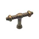 RK International [CK-702-AE] Solid Brass Cabinet Knob - Small Twisted - Antique English Finish - 2" L