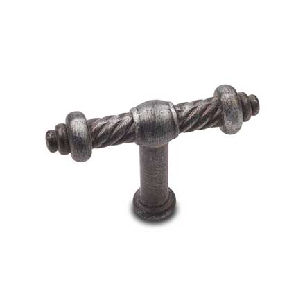 RK International [CK-702-DN] Solid Brass Cabinet Knob - Small Twisted - Distressed Nickel Finish - 2" L