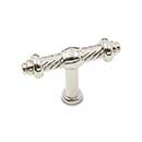RK International [CK-702-PN] Solid Brass Cabinet Knob - Small Twisted - Polished Nickel Finish - 2" L