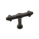 RK International [CK-702-RB] Solid Brass Cabinet Knob - Small Twisted - Oil Rubbed Bronze Finish - 2" L