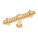 RK International [CK-701-SB] Solid Brass Cabinet Knob - Large Twisted - Satin Brass Finish - 3 3/4&quot; L