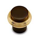 RK International [CK-4214-BRB] Solid Brass Cabinet Knob - Solid Swirl Rod - Oil Rubbed Bronze & Polished Brass Finish - 1 1/4" Dia.