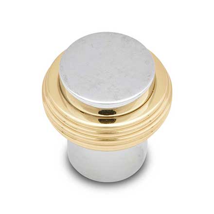 RK International [CK-4214-CB] Solid Brass Cabinet Knob - Solid Swirl Rod - Polished Chrome &amp; Polished Brass Finish - 1 1/4" Dia.