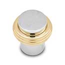 RK International [CK-4214-CB] Solid Brass Cabinet Knob - Solid Swirl Rod - Polished Chrome & Polished Brass Finish - 1 1/4" Dia.