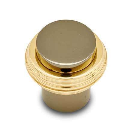 RK International [CK-4214-NB] Solid Brass Cabinet Knob - Solid Swirl Rod - Black Nickel &amp; Polished Brass Finish - 1 1/4" Dia.