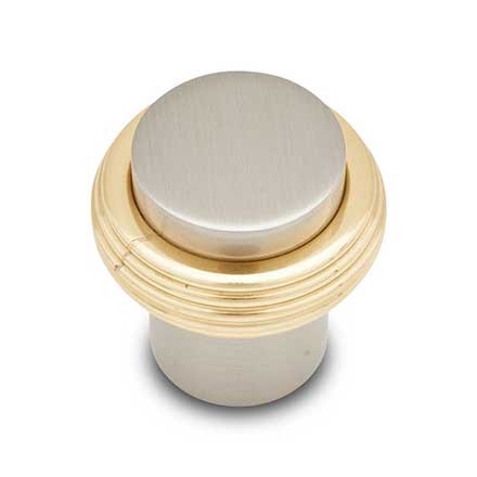 RK International [CK-4214-PWB] Solid Brass Cabinet Knob - Solid Swirl Rod - Satin Nickel &amp; Polished Brass Finish - 1 1/4" Dia.