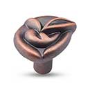 RK International [CK-204-DC] Solid Brass Cabinet Knob - Pretty Wrap - Distressed Copper Finish - 1 1/4" L