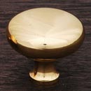 RK International [CK-1118-B] Solid Brass Cabinet Knob - Thin Mushroom - Polished Brass Finish - 1 1/4&quot; Dia.