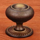 RK International [CK-1212-AE] Solid Brass Cabinet Knob - Large Rope w/ Detachable Back Plate - Antique English Finish - 1 1/2" Dia.