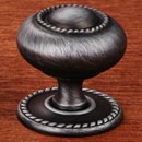 RK International [CK-1212-DN] Solid Brass Cabinet Knob - Large Rope w/ Detachable Back Plate - Distressed Nickel Finish - 1 1/2" Dia.