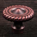 RK International [CK-1215-DC] Solid Brass Cabinet Knob - Rope Edge - Distressed Copper Finish - 1 1/4&quot; Dia.