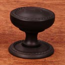 RK International [CK-1217-RB] Solid Brass Cabinet Knob - Flat Rope w/ Detachable Back Plate - Oil Rubbed Bronze Finish - 1 1/4&quot; Dia.