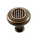 RK International [CK-140-BE] Die Cast Zinc Cabinet Knob - Corcoran Series - Lines in Middle - Brushed English Finish - 1 1/4" Dia.