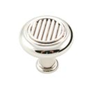 RK International [CK-140-PN] Die Cast Zinc Cabinet Knob - Corcoran Series - Lines in Middle - Polished Nickel Finish - 1 1/4" Dia.