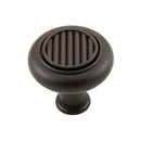 RK International [CK-140-RB] Die Cast Zinc Cabinet Knob - Corcoran Series - Lines in Middle - Oil Rubbed Bronze Finish - 1 1/4" Dia.