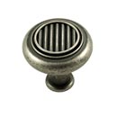 RK International [CK-140-WN] Die Cast Zinc Cabinet Knob - Corcoran Series - Lines in Middle - Weathered Nickel Finish - 1 1/4" Dia.
